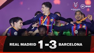 Real Madrid v Barcelona 13  Gavi Stars In Xavi Revolution  Spanish Super Cup Final Highlights [upl. by Oznofla]