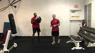 Dryland Exercises for Swimmers  MB Push Press [upl. by Ahsehyt]