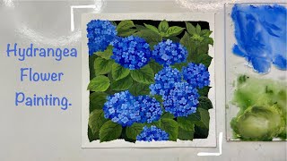 Hydrangea flower painting floral painting gouache painting for beginners [upl. by Romine250]