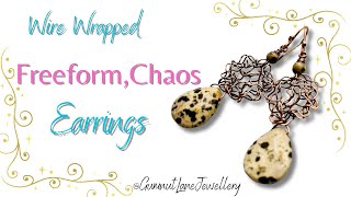 Wire Wrapped Freeform Chaos Earrings  beginner friendly [upl. by Beller]