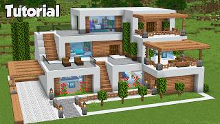 Minecraft How to Build a Modern House Tutorial Easy 41  Interior in Description [upl. by Chellman991]