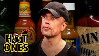 Peter Dinklage Breathes Fire While Eating Spicy Wings  Hot Ones [upl. by Anahsohs]