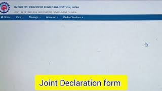 EPFO Joint Declaration form l e Nomination l EPFO l PF withdrawal epfo ekyc [upl. by Dry]