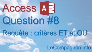 Access requête Question 8 [upl. by Nnylamme156]