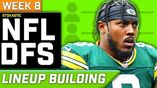 Week 8 NFL DFS Single Lineup Sim Building  NFL DFS Strategy [upl. by Barbee850]