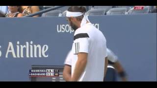 S Wawrinka VS M Baghdatis R3 US Open 13 [upl. by Ennasirk]