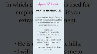 Hyperbole Figure of Speech 6  Meaning amp Examples of Hyperbole  Types of figure of speech shorts [upl. by Danieu]