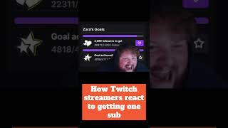 How Twitch streamers react to getting one sub twitch twitchmemes twitchstreamer [upl. by Eidson]