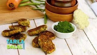 वेजिटेबल शिकमपुरी कबाब Vegetable Shikampuri Kebab by Tarla Dalal [upl. by Yvonner]