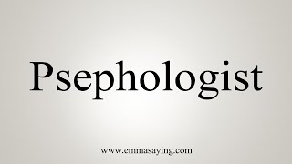 How To Say Psephologist [upl. by Adnamma814]