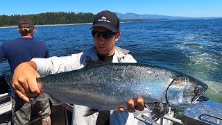 Chinook Salmon King Salmon Catch And Cook Off The Coast Of Vancouver Island [upl. by Robbi292]