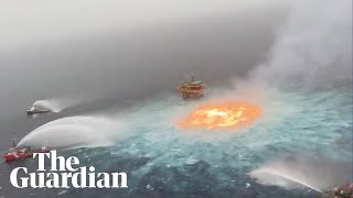 Eye of fire after underwater gas leak in Gulf of Mexico [upl. by Meerak706]