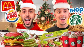 Trying HOLIDAY MENU ITEMS From Fast Food Restaurants Christmas Ft FaZe Rug [upl. by Merril986]