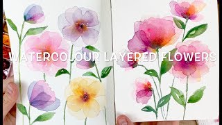 Layered Watercolour Flowers [upl. by Darach]