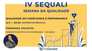 IV SEQUALI  DO CURSO DE GESTÃO DA QUALIDADE EAD DA UNICESUMAR [upl. by Juan]