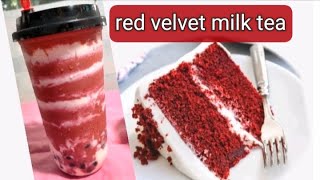 Creamylicious RED VELVET MILK TEA with pearls🌱 Cherrys kitchen [upl. by Zosema]