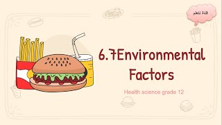 Unit 6 lesson 7 Environmental Factors Grade 12 Health Science [upl. by Eelyahs]