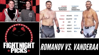 UFC Fight Night Alexandr Romanov vs Jared Vanderaa Prediction [upl. by Nosduh]