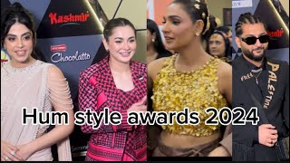 Hum style awards 2024  Pakistani celebrities  Hania Amir  yashma gill  Hum awards  Award show [upl. by Eadas]