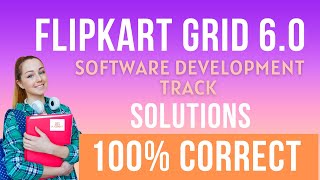 Flipkart Grid 60 Software Development Track Solutions  Flipkart Grid 6 Level 1 MCQ Solutions [upl. by Nrobyalc]