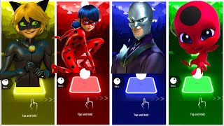 Cat Noir vs LadyBug Miraculous vs Hawk Moth vs Tikki in Tiles Hop EDM RUSH [upl. by Lisle]