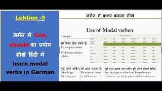 Learn German Modal Verban  lektion9  learn German A1 in 30 days ravishgola [upl. by Danita292]