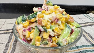 Салат с Копченой Курицей и Кукурузой Очень вкусный и оригинальный салат [upl. by Aicetel]