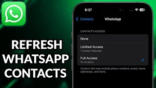 How To Refresh WhatsApp Contacts In iPhone [upl. by Bartholomeus683]