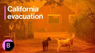 Wildfire in California Forces Evacuation Newsom Declares Emergency [upl. by Frants]