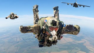 How US Special Forces Paratroopers Jump Off C17 During Extreme Operations [upl. by Ellerd]