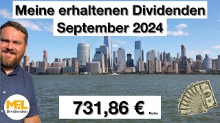 73186 € erhaltene Bruttodividenden im September 2024 Mein Dividendendepot quotNo risk no funquot [upl. by Essiralc]