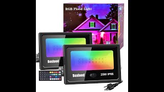 Boxlood RGB LED Dimmable Remote Controlled Outdoor Indoor Color Changing Floodlights [upl. by Akcinahs]