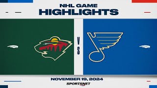 NHL Highlights  Wild vs Blues  November 19 2024 [upl. by Lynne]