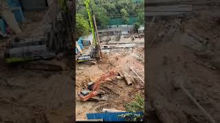 Excavator playing hockey with concrete pipes 😂 [upl. by Asiaj]