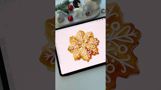 Drawing in Procreate  Digital Watercolor Gingerbread Cookie shorts procreate drawing watercolor [upl. by Selhorst960]