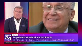 Briefing Iliescu România are nevoie de un președinte mediator nu să joace cot la cot cu partidele [upl. by Yovonnda]