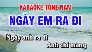 Ngày Em Ra Đi Karaoke Nhạc Sống Tone Nam  Karaoke Quốc Thái [upl. by Eniawd]