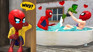 Hulk x Spider Man Love Story vs Younger Brother in Granny Hospital  Funny Horror Animation [upl. by Kokoruda]