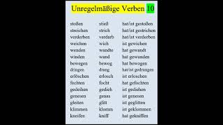 Unregelmäßige Verben 10 b1 b2 c1 c2 german learngerman grammatik b1 dtz dtb verb [upl. by Etep801]