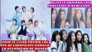 🥳JIMIN SE LLEVO PREMIO MTV EJIN RESPONDE A LOS ARMYsNUEVO DISPUTA DE PLAGIO NEWJEANS CON ILLIT [upl. by Elinet]