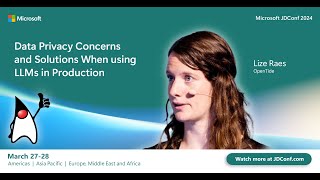 Data Privacy Concerns and Solutions When using LLMs in Production  Lize Raes [upl. by Trelu]