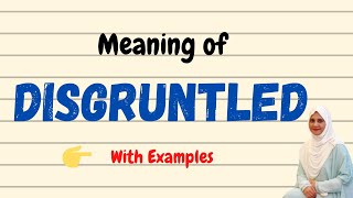 Daily vocabulary  Disgruntled Meaning  Vocabgram [upl. by Tace]