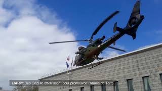 DEUX HELICOPTERES GAZELLE ATTERRISSENT EN CENTRE VILLE 25 avril 2024 [upl. by Silliw]