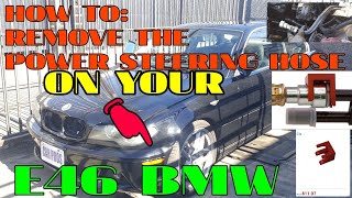 How to remove the power steering hose on the e46 bmwE46 bmw power steering hose removal [upl. by Luzader]