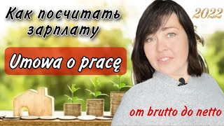 2 Расчет зарплаты в Польше 2022 для сотрудников на умове о праце Polski Ład и Ulga dla młodych [upl. by Elak318]