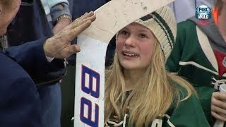 Bryzgalov gives young fan his goalie stick [upl. by Eivla]