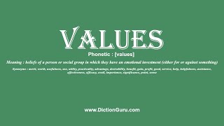 How to Pronounce values with Meaning Phonetic Synonyms and Sentence Examples [upl. by Ijneb]