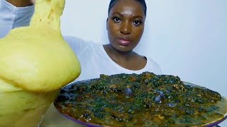 Asmr mukbang atama soup with plantain fufu [upl. by Alban]