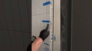 Tile edge metal installation how to install after tile is set [upl. by Lleddaw]