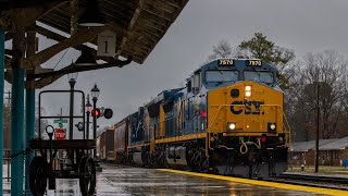 CSX M409 With Fresh out the Shop Rebuilds roll thru Wilson NC [upl. by Aicertal]